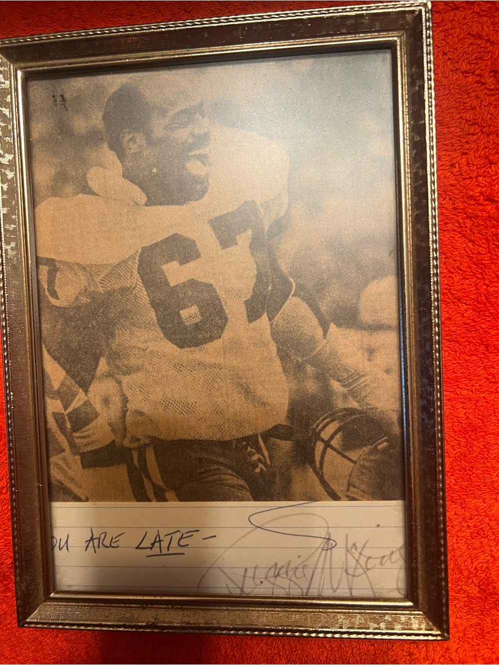 Buffalo Bills Reggie McKenzie Framed Vintage Football Photo Print in Brown Frame